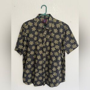 UNTUCKit Dorado Floral Shirt XL Black Short Sleeve Cotton Casual Button up